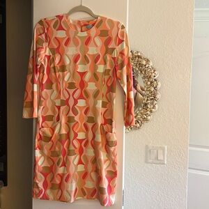 J. Mclaughlin Womens Size Small Peach Catalyst Catalina Cloth Midi Dress Retro